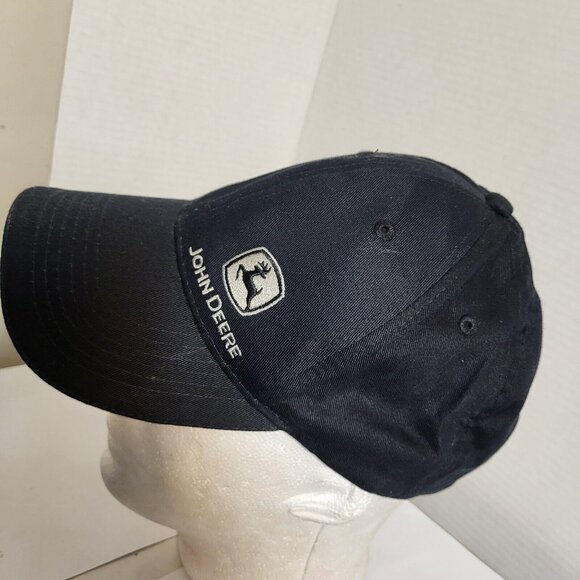 JOHN DEERE Hat Snapback Baseball Vintage Farm Cap Retro Dad Trucker Black - Picture 4 of 9